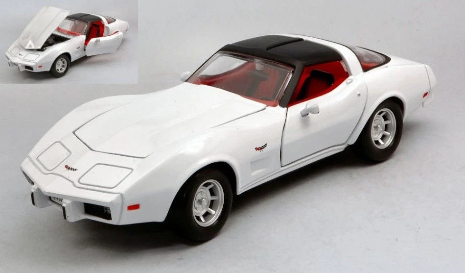 MOTORMAX MTM73244W CHEVROLET CORVETTE 1979 WHITE 1:24 Modellino - Immagine 1 di 1