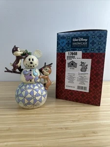 Jim Shore Disney Woodland Winter Wonderland Chip and Dale Snowman 4016569 - Picture 1 of 5