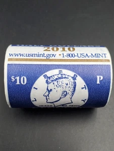 2010 P JFK 50c Kennedy Half Dollar US Mint OBW Roll US 20 Coins BU UNC - Picture 1 of 3