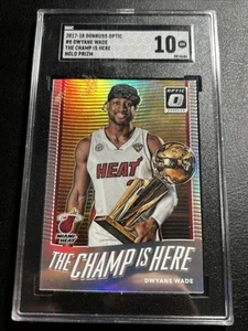 Panini-Donruss Optic Dwyane Wade The Champ Is Here Holo Prizm SGC 10 2017-18 - Imagen 1 de 2