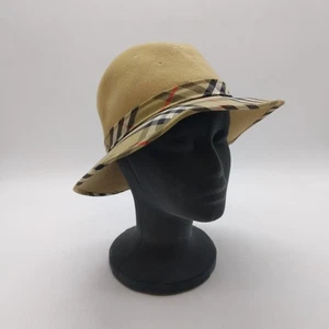Vintage Burberry Nova Check Plaid Fedora Hat Needs Attention Luxury See Details - Picture 1 of 16