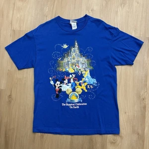 Vintage Disney World The Happiest Celebration On Earth Castle T-Shirt Large 90s - Bild 1 von 10