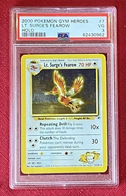 Pokémon Gym Heroes Lt. Surge’s Fearow 7/132 PSA 3 - Image 1 of 4