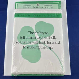 Humorous Irish Notecards New Pkg Of 8 Cards With Envelopes Sexton 1990 SS - Picture 1 of 8