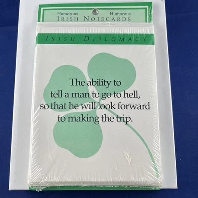 Humorous Irish Notecards New Pkg Of 8 Cards With Envelopes Sexton 1990 SS - Image 1 of 4