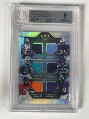 2016 Infinity Rookie Jersey Prosise Henry Elliott Booker Dixon Drake /88 BGS 9 - Image 1 of 2