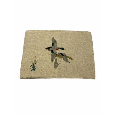 VTG Set of 4 Ivory Placemats  Handcrafts Ducks Print American Print USA - Image 1 of 4