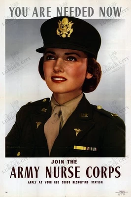 Cartaz de reprodução arte dos EUA Army Nurse Corps WWII You Are Needed Now 1943 - Imagem 1 de 4