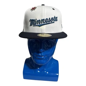 Minnesota Twins 50th Season Patch Fitted Hat – New Era 59FIFTY Icy Blue 7 3/8 - Picture 1 of 6