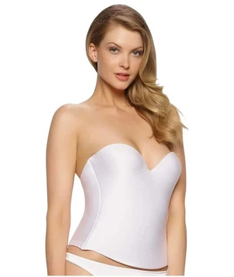 Felina Strapless Sweetheart Neckline Bustier Bra 38B White Nylon/Spandex - Image 1 of 4