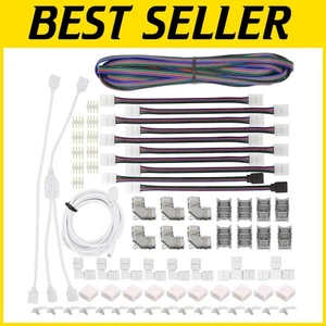 14 Types Waterproof 10mm 4 Pin RGB LED Strip Connectors Kit for DIY Projects - Picture 1 of 11
