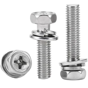 M3 - M10 Phillips Hexagon Head Screws Bolts Combination 316/304 Stainless Steel - Picture 1 of 71