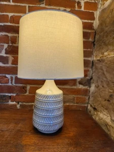 Modern Ceramic Table Lamp with Shade – White/Beige – 17” Tall - Picture 1 of 7