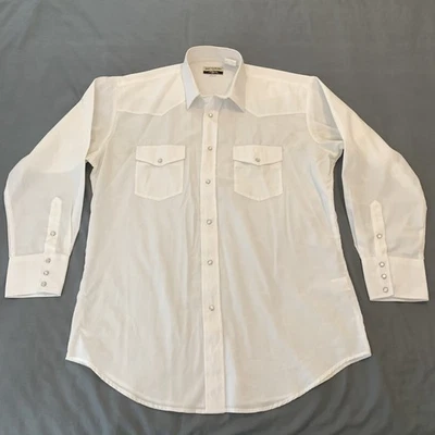 Roper Gold Collection Shirt Mens XL White Western Pearl Snap Long Sleeve Horse - Image 1 of 4