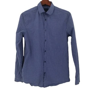 Men’s H&M blue plaid dress shirt size small - Picture 1 of 6