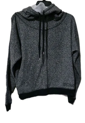 BCBG MaxAzria Mujer M Gris Sudadera con Capucha Cuello Embudo Suéter Bolsillos Med... Foto 1 de 4