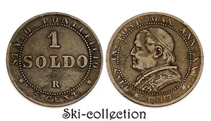 1 Soldo (5 Centesimi) 1867 R, Vatican. Pius Ix° . Anno Xxi ° . Rame - Picture 1 of 1