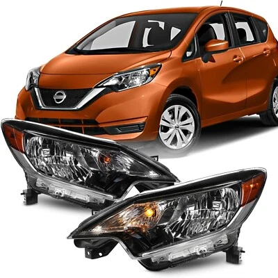 Juego de faros izquierda+derecha estilo negro para Nissan Versa Note 2017-2019 Foto 1 de 4