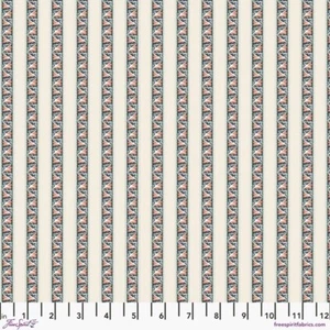 William Morris - Red House - Red Car Stripe in River - Cotton fabric - Bild 1 von 1