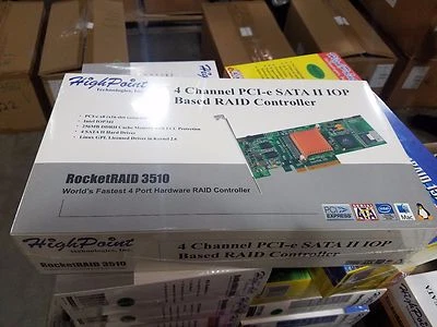 HighPoint RocketRAID 3510 IOP 4 Channel SATA II 3Gb/s PCI-E RAID Controller Card - Image 1 of 3