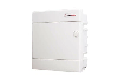 INTRATEC Sicherungskasten Unterputz IP40 Feuchtraum Verteiler Gehäuse mit weißer Tür