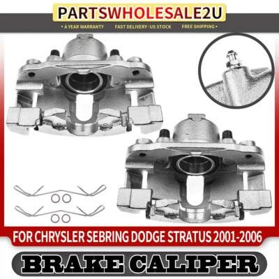 2 Front LH & RH Brake Calipers w/Bracket for Chrysler Sebring Cirrus Dodge 01-06 - Image 1 of 4
