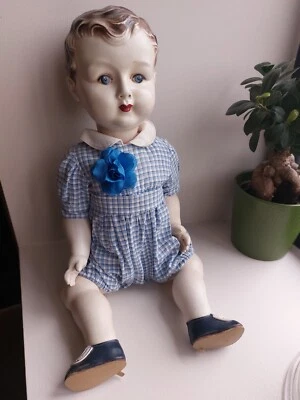 Ancien baigneur Gege en terre de pipe 50 Cm - Photo 1/4