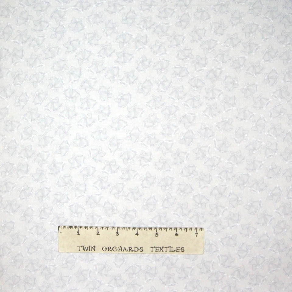 Wedding Fabric - Mr & Mrs Gray Bells on White - Benartex Kanvas Studio YARD - Image 1 of 1