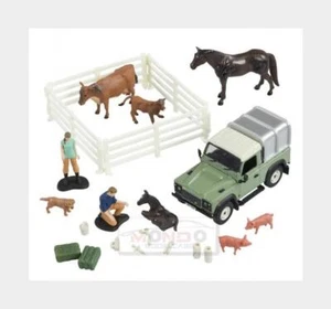 1:32 BRITAINS Land Rover Land Defender 90 Pick-Up +Animals & Figur.1984 LC43385 - Picture 1 of 2