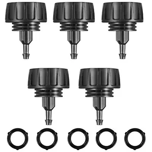 5 Pcs Drip Irrigation Hose Connectors 1/4" Tubing to 3/4" Garden Faucet Adapter - Picture 1 of 7