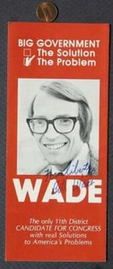 1980 Libertarian Bill Wade for California Congress signed autographed brochure-- - Picture 1 of 1