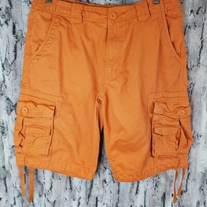 Pantalones Cortos Carga Matchstick Para Hombre 34 Naranja Corbata Dobladillo Bolsillos Cordón 100% Algodón - Imagen 1 de 11