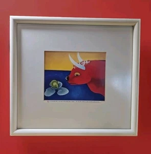Willy Aracti "Der Frosch und der Stier" 1989 Reproduktion (12"x 13,5" Rahmen) - Bild 1 von 10