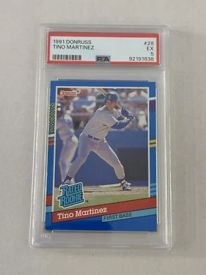 Donruss 1991 - Clasificado novato sin punto después de Inc #28 Tino Martinez PSA 5 Foto 1 de 3