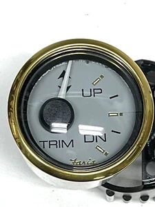 FARIA SIGNATURE GOLD/GRAY BOAT TRIM GAUGE~MERCURY~MERCRUISER~GP7783A~MARINE~NOS - Foto 1 di 4