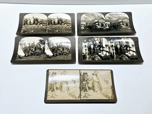 Vintage Lot of 5 Keystone Views: Alaska, Eskimo Family, Iroquois Native American - Picture 1 of 11