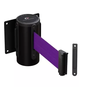 New Fixed Wall Mount Retractable Belt Barrier 11 Foot Purple Belt Fast Shipping - Picture 1 of 5