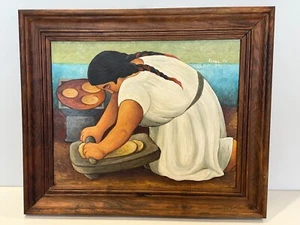 Original Oil Painting by Franz in 2002, copying The Grinder, by Diego Rivera - Picture 1 of 5
