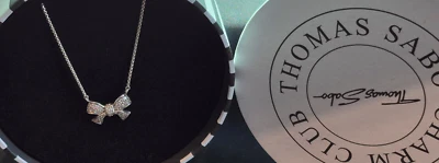 Thomas Sabo sterling silver sparkly bow necklace boxed - Image 1 of 4