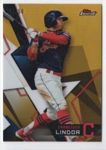 2018 TOPPS FINEST GOLD /50 Francisco Lindor Cleveland Indians #43 - Picture 1 of 2
