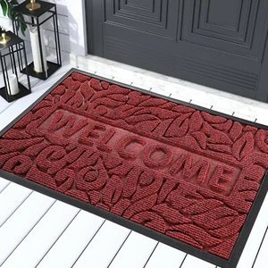 Door Mat Indoor Outdoor Entrance, 29.5x17, Waterproof All 29.5" x 17" Red - Picture 1 of 8