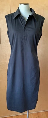 Vestido de diseñador JIL SANDER informal LBD negro mezcla de algodón 36 DE 6 EE. UU. ¡USADO EN EXCELENTE ESTADO! Foto 1 de 4