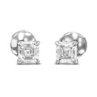 Boucles d'oreilles 0,91 carat diamant (forme Asscher, couleur F, SI1) certifiées GIA