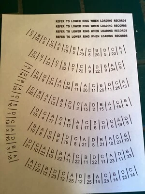 JUKEBOX WURLITZER 2304 ECT  UPPER AND LOWER RECORD MAGAZINE DECALS - Image 1 of 2