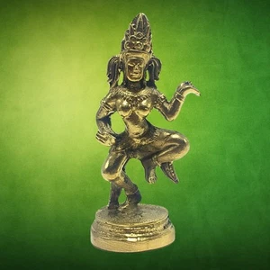 Kambodschanische Apsara tanzende Statue Figur Messing Metall Angkor Wat Khmer Sammlung - Bild 1 von 14