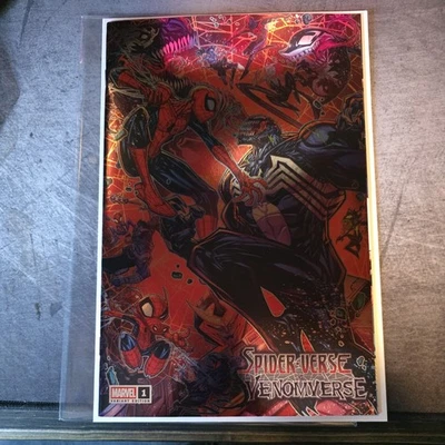 NYCC 2025 WHATNOT AÑO EN MARVEL 25 SPIDER-VERSE VS VENOMVERSE #1 LÁMINA DE INUNDACIÓN Foto 1 de 4
