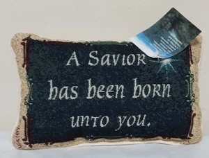 A Savior has been born unto you Tapestry Pillow The Mutual Woodworkers & Weavers - Picture 1 of 9
