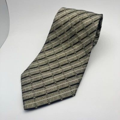 DANIEL DE FASSON Handmade 100% Silk Tie Men's Brown Gold Black Necktie - Image 1 of 4