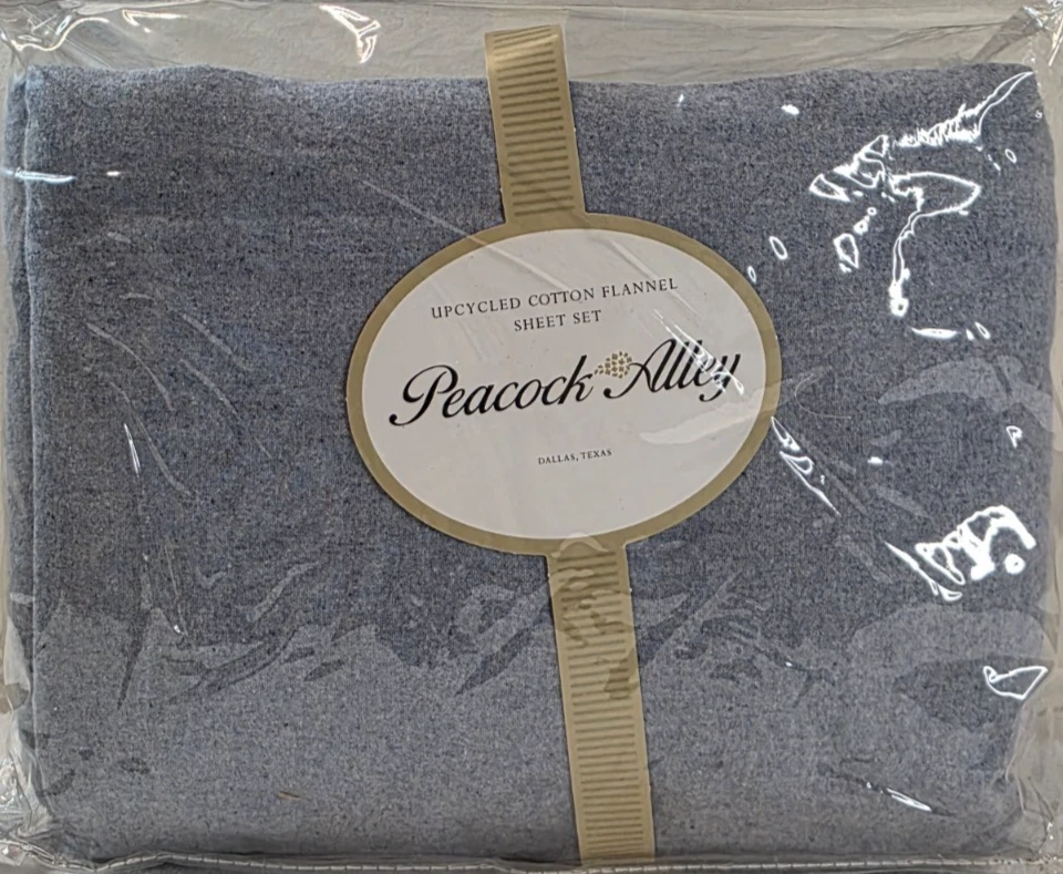 Juego de sábanas dobles de franela jaspeada de algodón Peacock Alley de 3 piezas NUEVO Foto 1 de 4