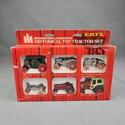 Ertl 1739 International Harvester Historical Tractor Set 6pc 1/64 SCALE 1"H 1980 - Image 1 of 4